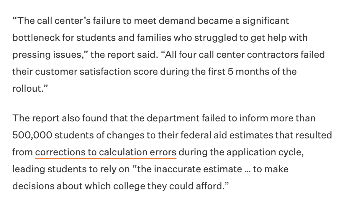 What a horrifying look into the latest in the FAFSA Fiasco. There is *SO MUCH BLAME* to go around:

🤡 Republicans for starving <a href="/FAFSA/">Federal Student Aid</a> of $$
🤡 FSA for bungling every aspect of this program
🤡 Shady contractors not doing their jobs
🤡 A surprise, uncredited appearance by <a href="/MOHELA/">MOHELA</a>!