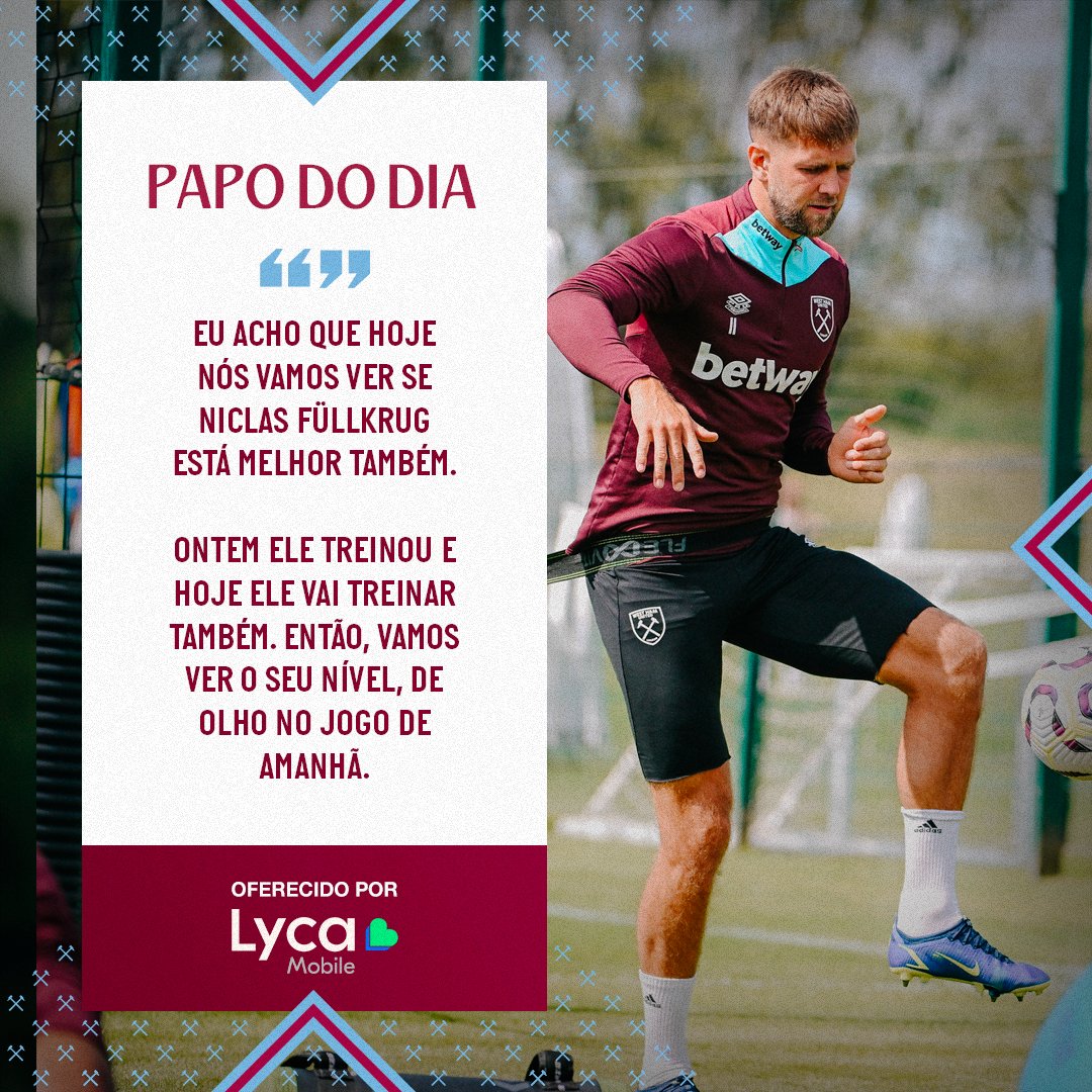 WestHam_PT's tweet image. Lopetegui atualiza a situação de Niclas Füllkrug 🗣️

#TalkingPoint com @LycamobileUK 📞