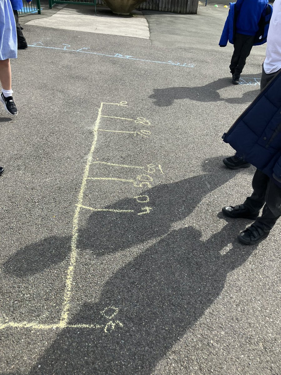 latimerprimary's tweet image. The children in class AB loved their outdoor maths learning today. We explored estimating on a number line and intervals. Great maths discussions. #Latimermaths #classAB