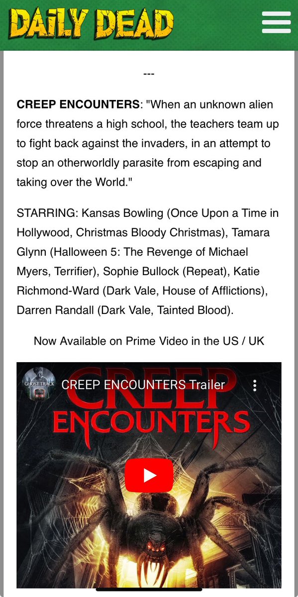 Jason Brown (@jasonmjbrown) on Twitter photo Awesome! Thanks for the coverage dailydead.com/horror-highlig…
<a href="/DailyDeadNews/">Daily Dead</a> #scifi #Horror #Feature #CreepEncounters Awesome! Thanks for the coverage dailydead.com/horror-highlig…
<a href="/DailyDeadNews/">Daily Dead</a> #scifi #Horror #Feature #CreepEncounters
