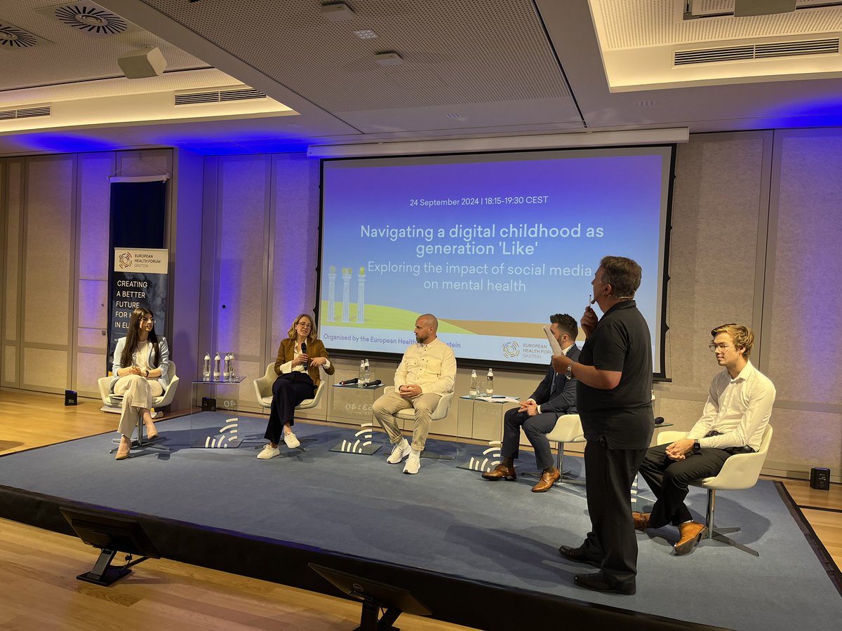 Day 1️⃣ of #EHFG2024 concludes with a crucial session: Navigating a Digital Childhood as Generation '👍' — an insightful discussion on the impact of #SocialMedia on young people’s mental health.