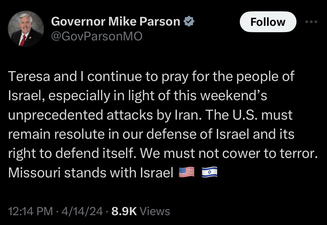 Inhumansoflate1's tweet photo. Zionist in charge of Missouri https://t.co/IBNuzEvmNs
