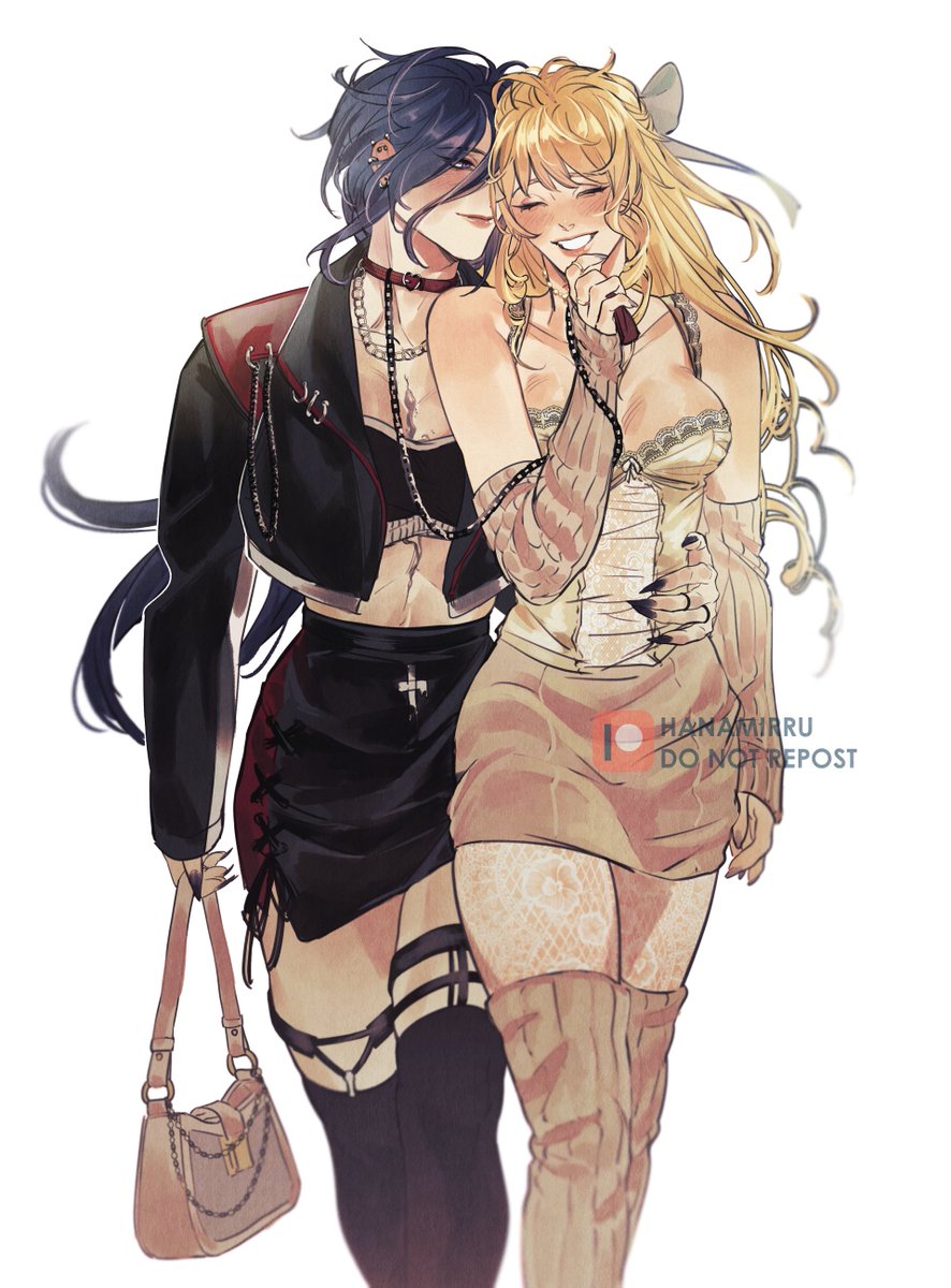 Clorinde and Navia from my Guitarist &amp; Violinist Wriollette AU #clorivia #Navia #Clorinde #GenshinImpact