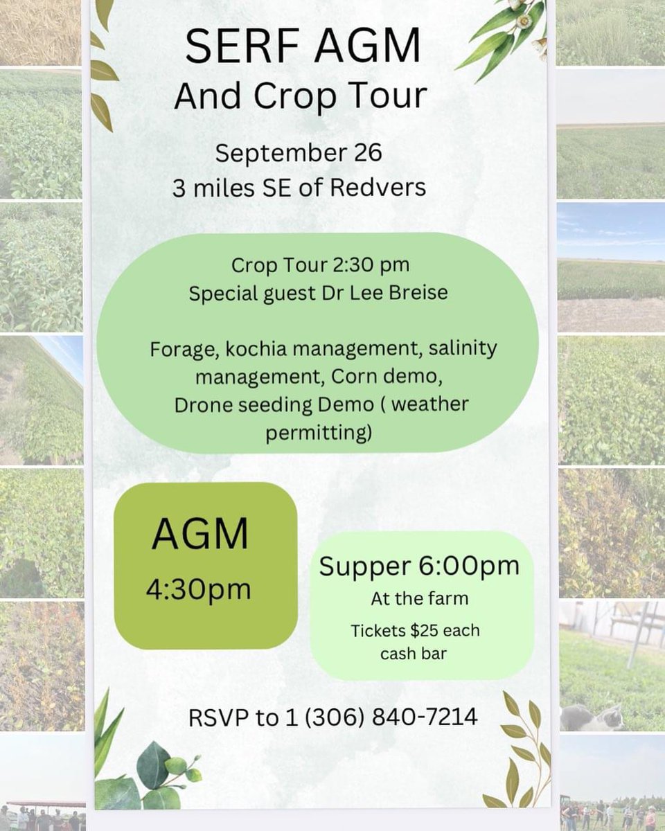 Location change for Thursday's AGM! The tour is leaving from the Redvers Golden Age Center at about 2:30. AGM and supper will be at the Golden Age Center instead of in the tent.