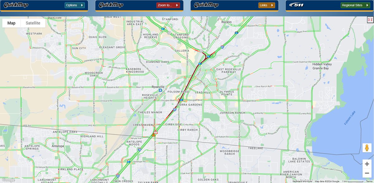 CaltransDist3's tweet image. #TrafficAlert Multiple lanes blocked along WB I-80 near Riverside Ave in Roseville. Please seek alternate routes if traveling through the area and slow down as emergency personnel are on scene. No ETO.
@CHPAuburn @CHPNSac