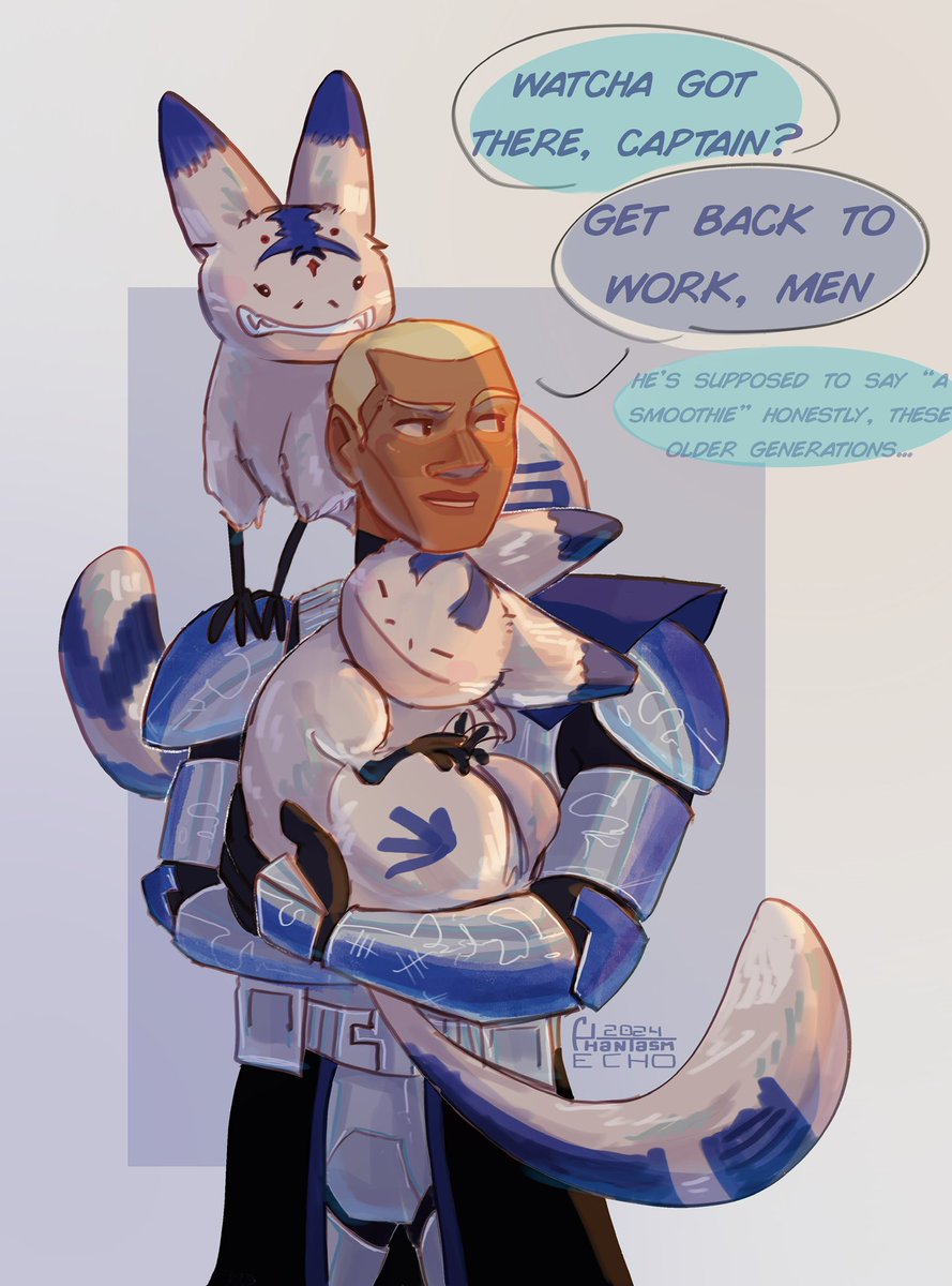 I missed drawing cat dad captain Rex here have them :))

#starwars #theclonewars #captainrex