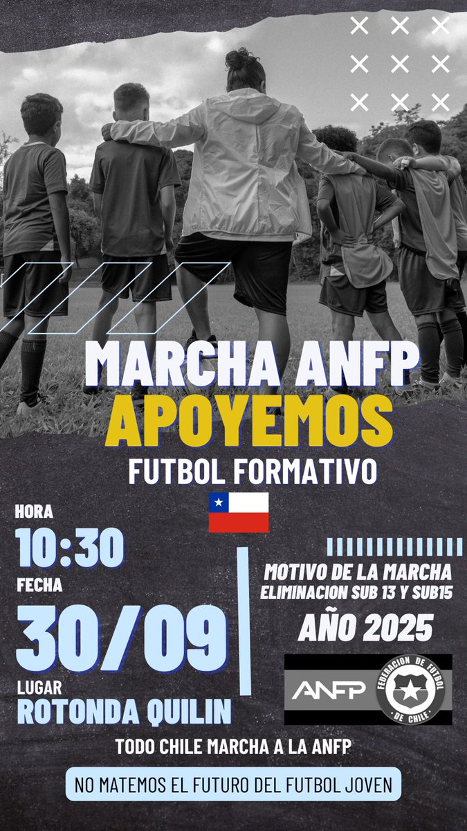 No permitamos que los Inoperantes de la ANFP maten el fútbol Formativo!!! Hoy en día necesitamos fomentar el Deporte en nuestros niños y jóvenes.
👊👊👊