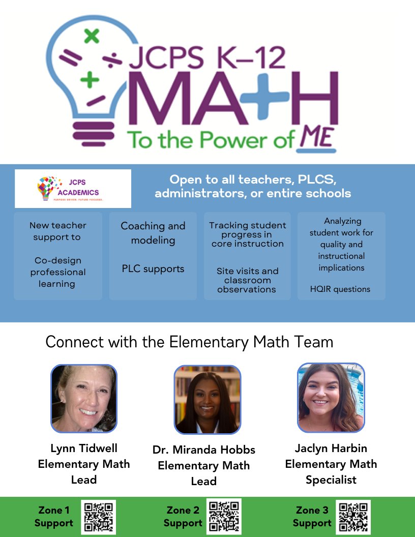 JCPS K-12 Mathematics (@jcpsk12math) on Twitter photo The Elementary Math team is here to help! Check out our menu of services and links to our zone sign ups for support!! <a href="/jaclynharbin/">Jaclyn Mercer Harbin</a> @lynntidwell77 <a href="/DrMHobbs/">Dr. Miranda Hobbs</a> @jcpsacademics The Elementary Math team is here to help! Check out our menu of services and links to our zone sign ups for support!! <a href="/jaclynharbin/">Jaclyn Mercer Harbin</a> @lynntidwell77 <a href="/DrMHobbs/">Dr. Miranda Hobbs</a> @jcpsacademics