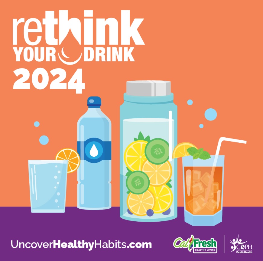 September is #RethinkYourDrink month! RYD is an initiative across CA to encourage people to drink fewer sugary drinks and choose healthier options like water.  For more tips visit: uncoverhealthyhabits.com
#HealthyChoices #SugarAwareness #RethinkYourDrink #ReThinkYourDrink2024