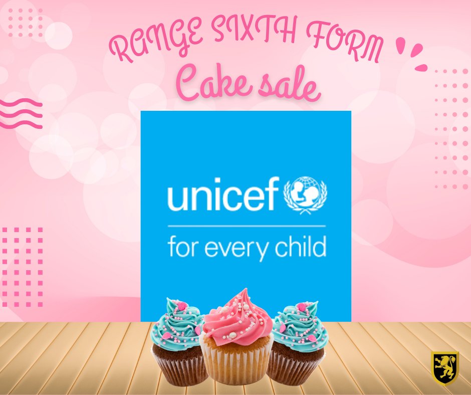 rangesixthform's tweet photo. This week our fabulous Year 12 students held a cake sale to raise money for Unicef 🍰 it was enjoyed by staff and students alike! 

A very successful event for an incredibly worthy charity 🎂

#rangesixthform #rangeisbest #proud #unicef https://t.co/o0BYo4Kl1K