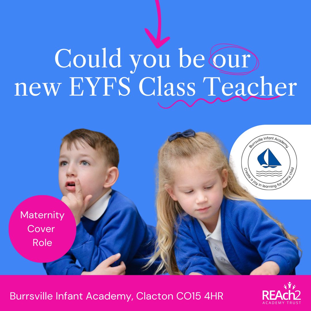 Are you a committed  educator looking to make a lasting impact? Burrsville Infant Academy in Clacton is looking for teachers to join their vibrant community.

Apply now: loom.ly/3abL2j0