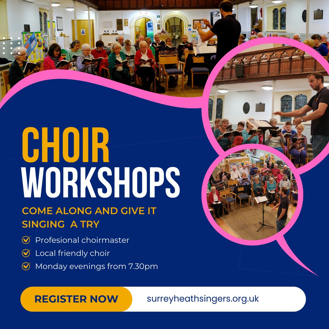 Come and try singing with our choir? In Frimley, Surrey, on Monday evenings.  surreyheathsingers.org.uk

#surreyheath #farnborough #aldershot #frimley #deepcut #surrey #choir #community