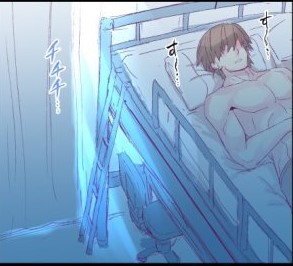 Sleeping Hakuno.

He's been playing video games all night, don't wake him up.