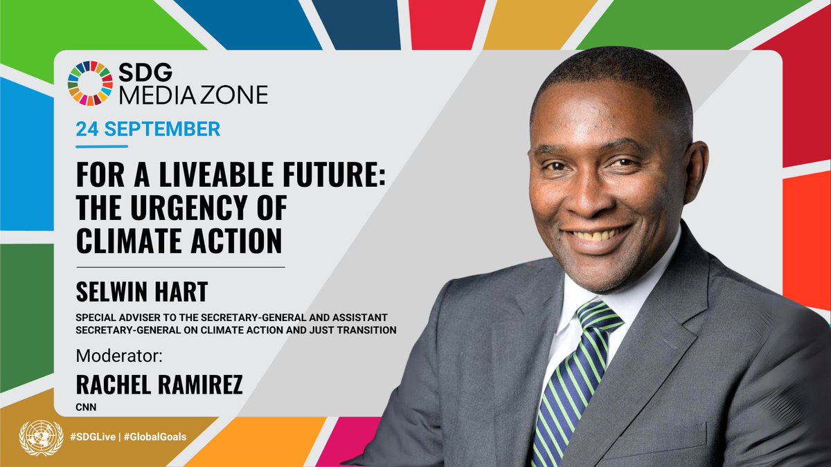 Global Goals (@globalgoalsun) on Twitter photo ➡️Coming Next at <a href="/UN/">United Nations</a> SDG Media Zone day 2⃣:
14:15 - For a Liveable Future: The Urgency of Climate Action, with <a href="/SelwinHart/">Selwin Hart</a>.
#GlobalGoals
Watch online on #SDGLive bit.ly/SDGMZ_Day2 ➡️Coming Next at <a href="/UN/">United Nations</a> SDG Media Zone day 2⃣:
14:15 - For a Liveable Future: The Urgency of Climate Action, with <a href="/SelwinHart/">Selwin Hart</a>.
#GlobalGoals
Watch online on #SDGLive bit.ly/SDGMZ_Day2