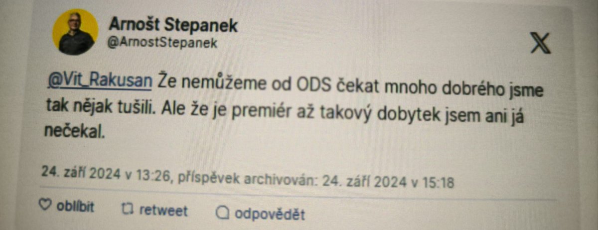 Že tuhle sprostou urážku napíše o předsedovi vlády ČR <a href="/P_Fiala/">Petr Fiala</a> krajský radní, náměstek hejtmana @ArnostStepanek (<a href="/Pirati_KHK/">Piráti Královéhradecký kraj</a>, <a href="/PiratskaStrana/">Piráti</a>), který v <a href="/hkregion/">Královéhradecký kraj</a> 4 roky řídil školství (!!!), vzdělávání a sport, to mě tedy vskutku šokovalo!