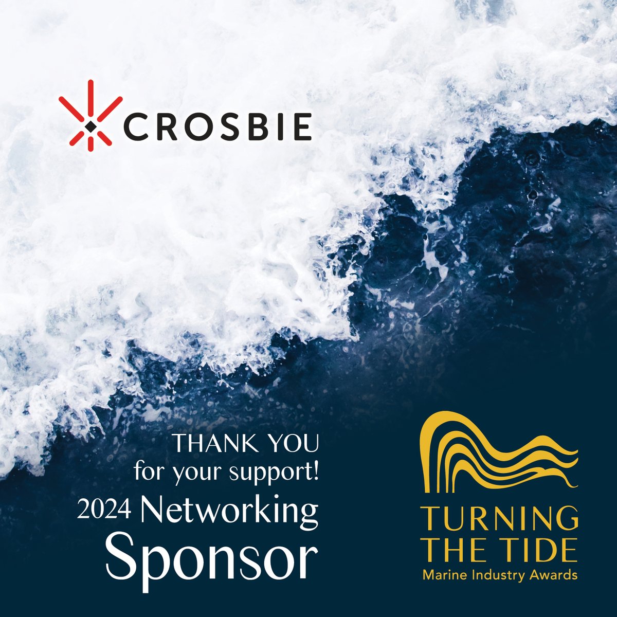 Thank you, Crosbie, for supporting the 7th annual Turning the Tide Marine Industry Awards! Mark your calendars for September 28th as we come together to honour outstanding achievements and contributions. 🗓️ 😌

turningthetideawards.ca/event 

#TurningTheTide #ThankYou