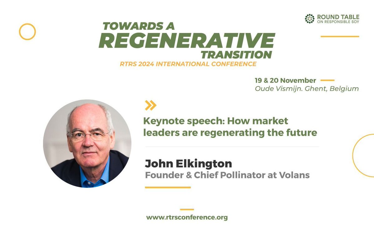 There are probably few food-related sectors better placed to make the transition from degeneration to #regeneration than the soy sector - so delighted to be speaking at the annual event of the Round Table for Responsible Soy. @responsiblesoy #soy #soya #sustainability <a href="/VolansHQ/">Volans</a>