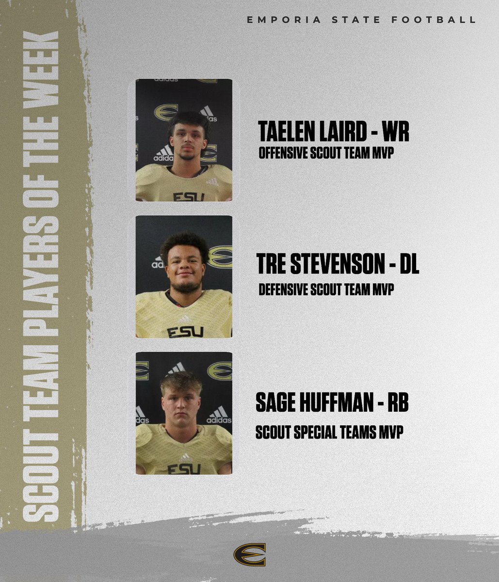 esuhornetsfb's tweet photo. Week 4 Scout Team Players of the Week 💪

#FearNone🐝 https://t.co/oRuFZqKtMp