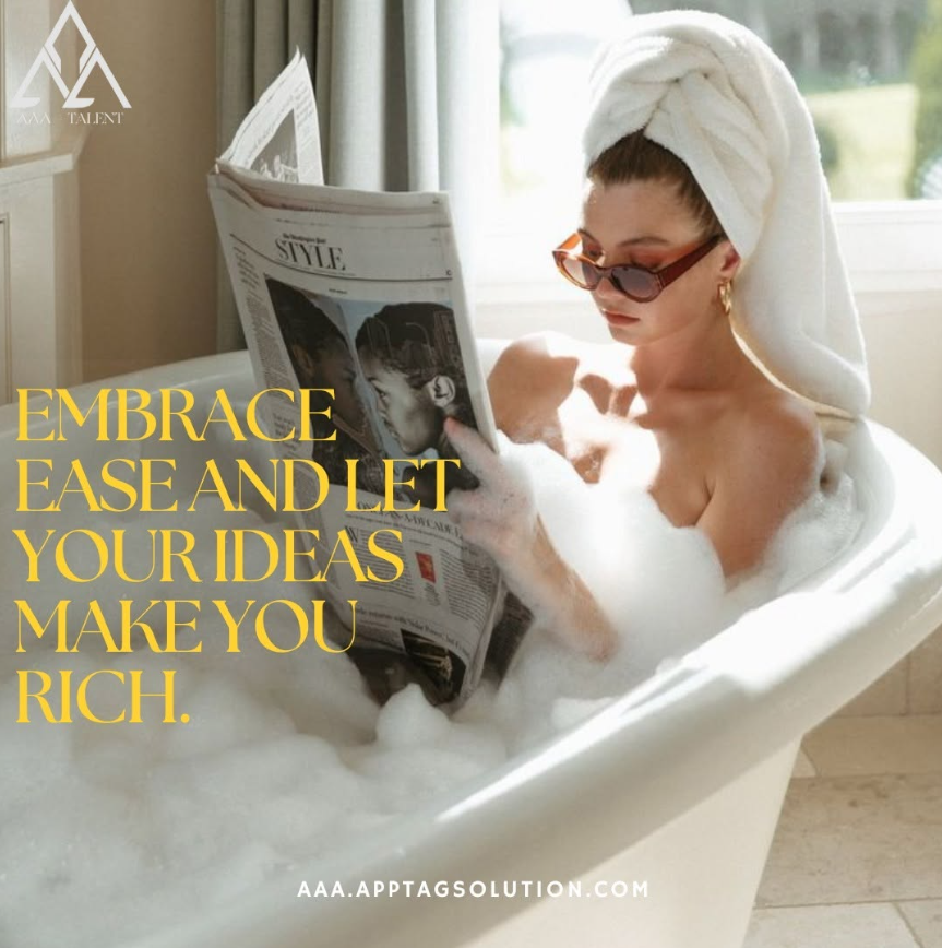 aaa_talents's tweet photo. Embrace Ease and Let your ideas make you rich❤️

#AAATalent #earnmoney #model #financialfreedom #agency https://t.co/nZUzjaHTGl