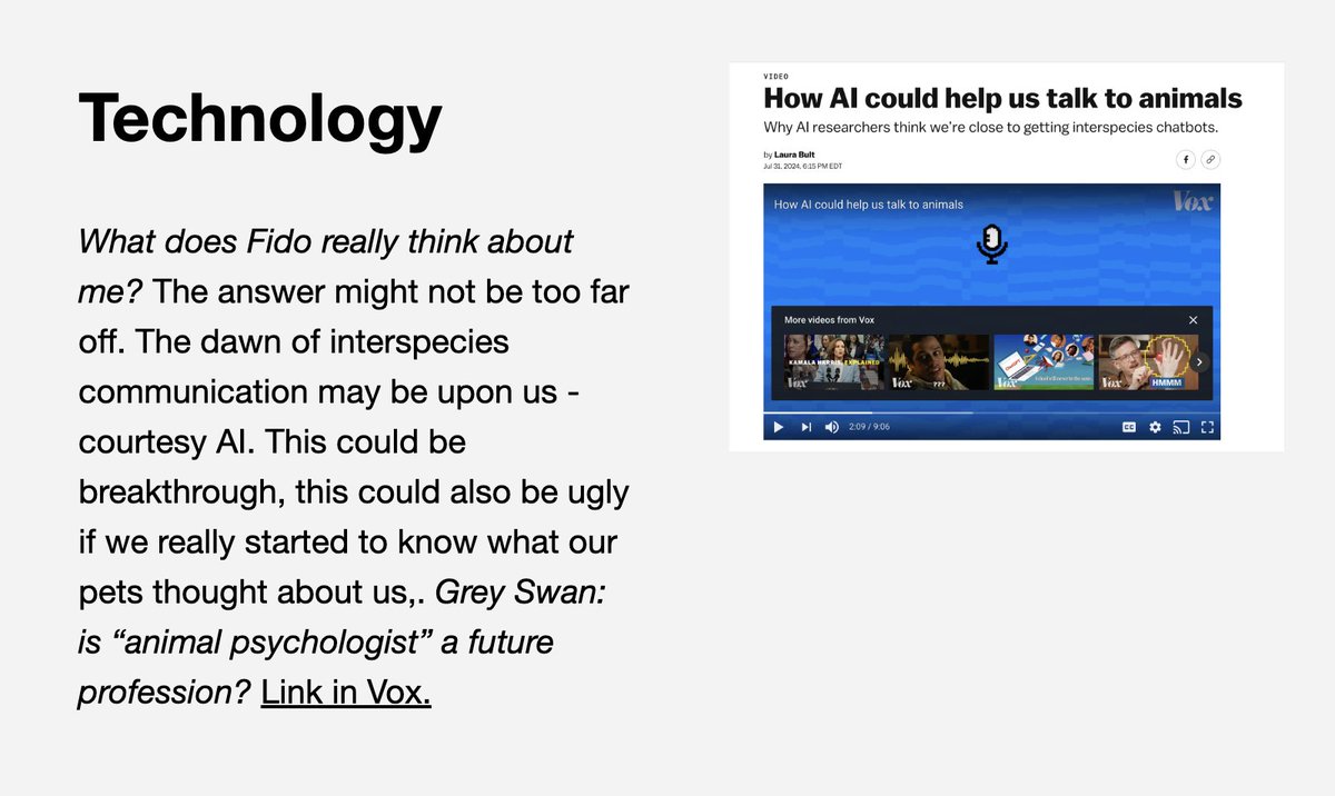 Technology headline for September - Interspecies Communication:
vox.com/videos/364124/…

#ai <a href="/voxdotcom/">Vox</a>