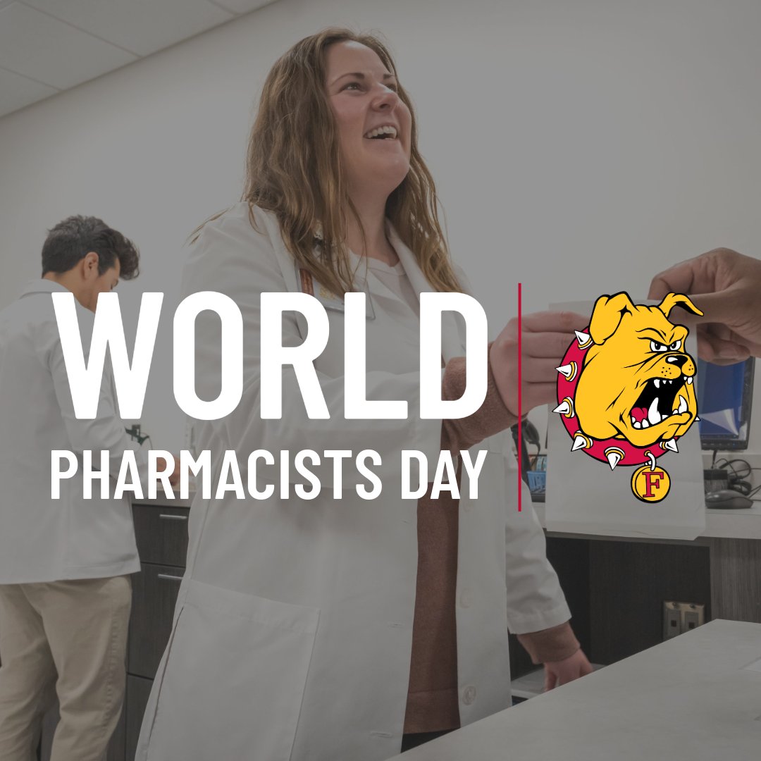 ferrispharmacy's tweet photo. Happy #WorldPharmacistsDay! 💊🌍

Today, we recognize the crucial role pharmacists play in creating healthier communities. At Ferris State's College of Pharmacy, we are making global impacts in care and research. 🚀 

Let’s celebrate the difference pharmacists make every day! https://t.co/LDqH0ANOkc