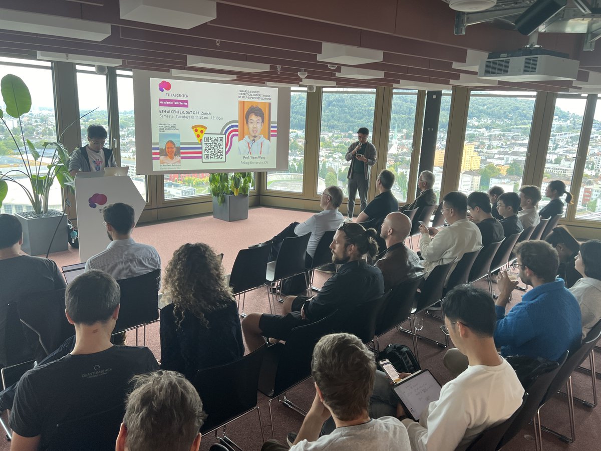 ETH AI Center (@eth_ai_center) on Twitter photo 👨🏫 We had an exciting talk today on Self-Supervised Learning from Prof. Yisen Wang (Peking University <a href="/PKU1898/">Peking University</a>) in our <a href="/ETH_AI_Center/">ETH AI Center</a> Academic Talk Series, hosted by our Associated Researcher Dr. Zebang Shen.
🔥 Stay in the loop, host, and contact: lnkd.in/eatQWyJA 👨🏫 We had an exciting talk today on Self-Supervised Learning from Prof. Yisen Wang (Peking University <a href="/PKU1898/">Peking University</a>) in our <a href="/ETH_AI_Center/">ETH AI Center</a> Academic Talk Series, hosted by our Associated Researcher Dr. Zebang Shen.
🔥 Stay in the loop, host, and contact: lnkd.in/eatQWyJA