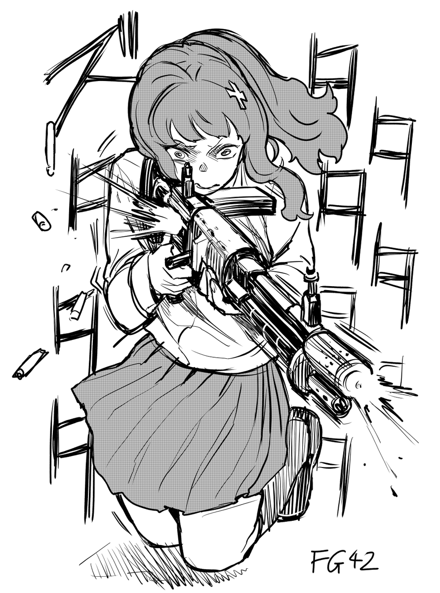 FG42。これ描くのむずい! 