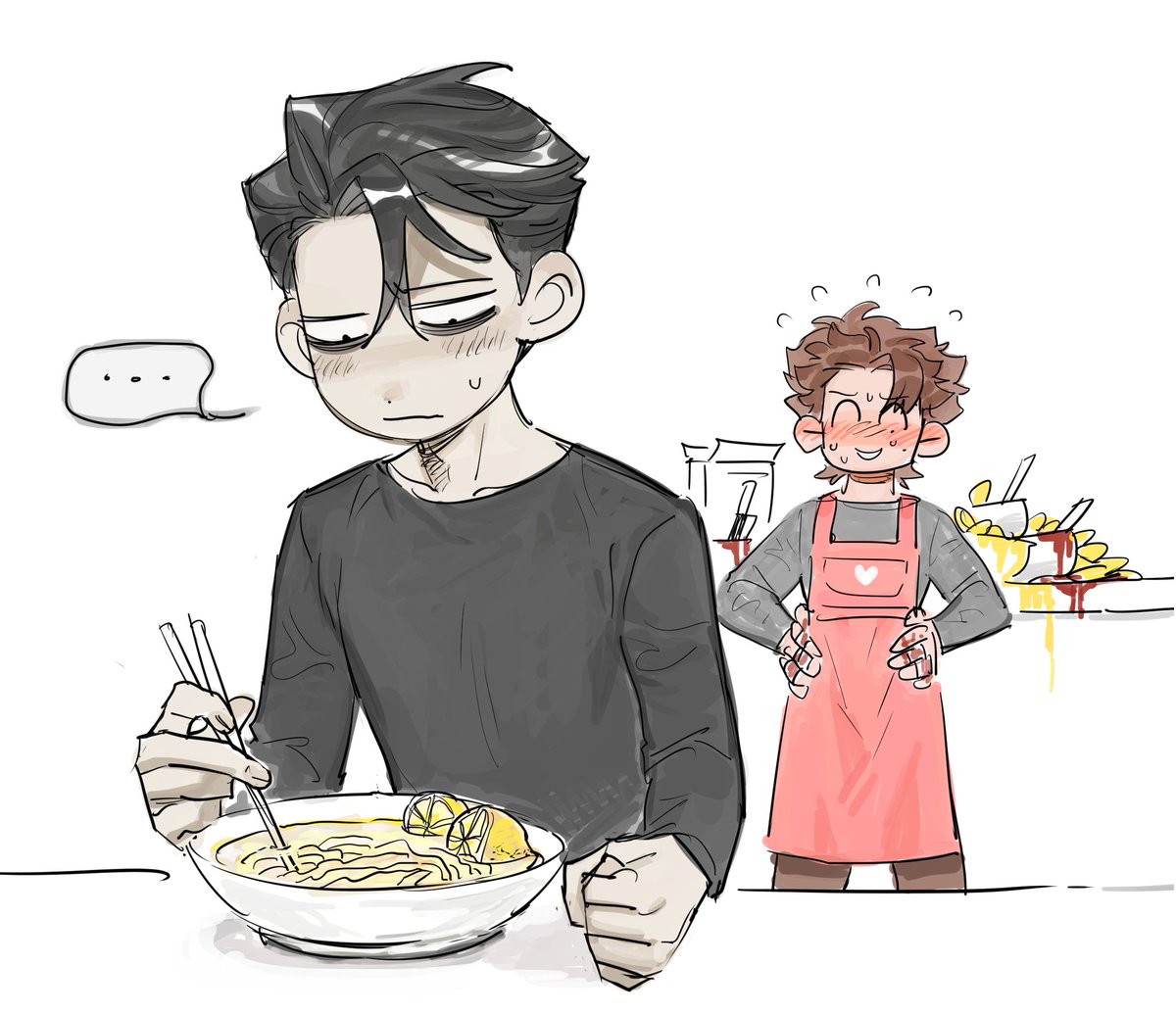 로디 라모리의 남편을 위한 사랑의 요리 (특: 얼굴을 찌푸리고 있지만 하나도 남기지 않고 다 먹을것임.), image size:1200x1036