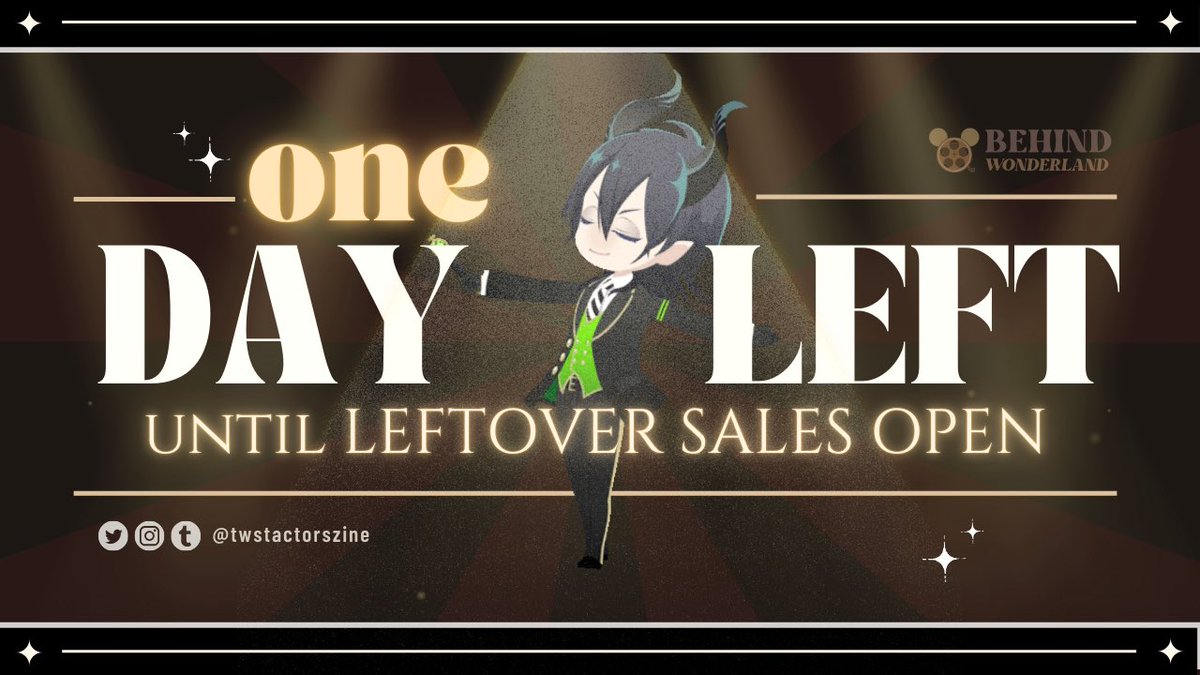 🍿 1 DAY UNTIL LEFTOVER SALES 🍿

In less than 24 hours, our Bigcartel will be up and running again. Make sure to get the items you want before the finale!