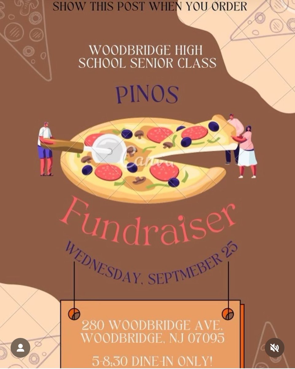 Come out Wed 9/25 and support the senior class.  Pino's 5-830. Dine in Only
