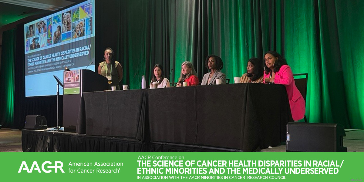 AACR (@aacr) on Twitter photo Arnethea L. Sutton, Jacqueline B. Vo, Susan Magasi, Salma Shariff-Marco, Lakeshia Cousin, and Christina Mackey discussed "The Science of Cancer Survivorship" in a plenary session at the AACR Conference on The Science of Cancer Health Disparities. 
#AACRdisp24 Arnethea L. Sutton, Jacqueline B. Vo, Susan Magasi, Salma Shariff-Marco, Lakeshia Cousin, and Christina Mackey discussed "The Science of Cancer Survivorship" in a plenary session at the AACR Conference on The Science of Cancer Health Disparities. 
#AACRdisp24