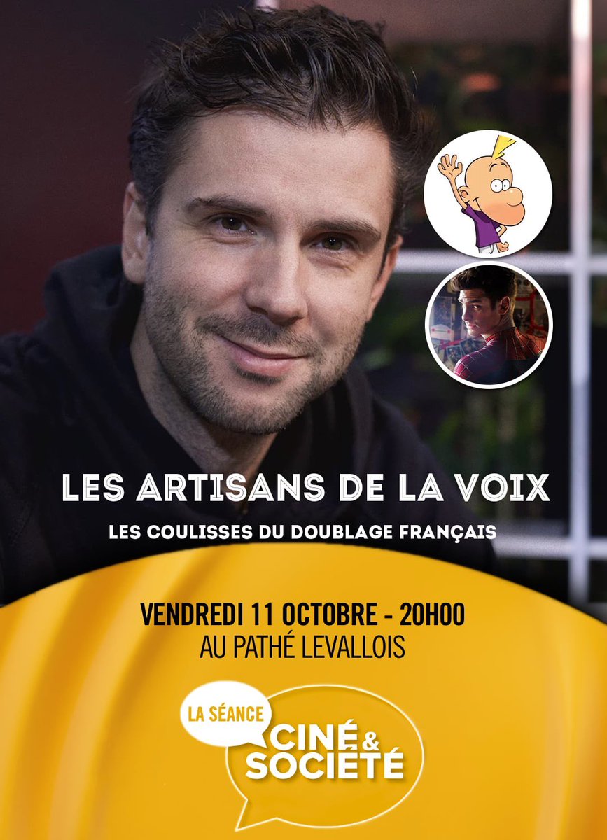 🎙️<a href="/DonaldReignoux/">Donald Reignoux</a> est notre premier invité pour la séance du 11 octobre ! 
La billetterie ➡️ s.pathe.fr/fr/V3292S71978…
