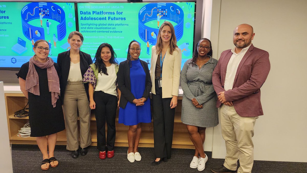 GIRL Center (@girlcenterpc) on Twitter photo A big THANK YOU to our speakers from <a href="/UNICEFData/">UNICEF Data</a> <a href="/Equal2030/">Equal Measures 2030</a> <a href="/AkiliDada/">Akili Dada</a> & <a href="/Pop_Council/">Population Council</a> for sharing their incredible data platforms (linked in thread🧵) for adolescent-centered evidence at today's highly interactive #DataForAdolescentFutures event along the sidelines of #UNGA79 A big THANK YOU to our speakers from <a href="/UNICEFData/">UNICEF Data</a> <a href="/Equal2030/">Equal Measures 2030</a> <a href="/AkiliDada/">Akili Dada</a> & <a href="/Pop_Council/">Population Council</a> for sharing their incredible data platforms (linked in thread🧵) for adolescent-centered evidence at today's highly interactive #DataForAdolescentFutures event along the sidelines of #UNGA79