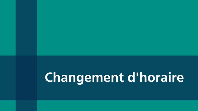 Changement d'horaire