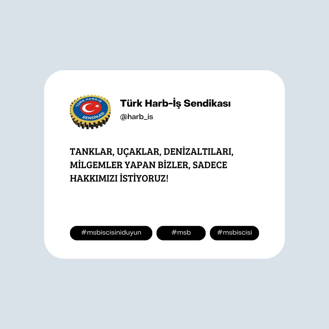 Emrecnbrl's tweet photo. Tanklar, Uçaklar, Denizaltıları, Milgemler yapan bizler, sadece hakkımızı istiyoruz!

#msbiscisiniduyun @memetsimsek https://t.co/Nams5Gd0kh