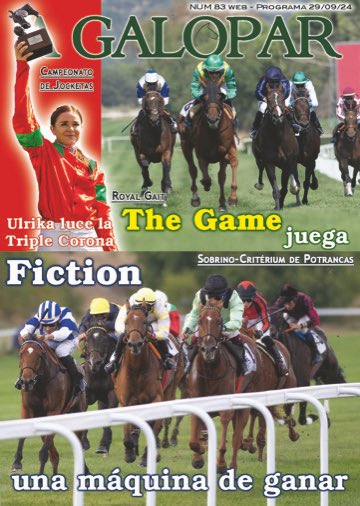 A Galopar (@agaloparturf) on Twitter photo 📍The Game juega en el Royal Gait
📍<a href="/UlrikaHolmquist/">Ulrika Holmquist</a> luce la triple corona de <a href="/HipodromoMadrid/">Hipódromo de La Zarzuela</a>
📍Fiction, una máquina de ganar
📍Tetuán tras los pasos de Arkaitz
👉🏽Infórmate: noticias.agalopar.com/a-galopar-83-e… 📍The Game juega en el Royal Gait
📍<a href="/UlrikaHolmquist/">Ulrika Holmquist</a> luce la triple corona de <a href="/HipodromoMadrid/">Hipódromo de La Zarzuela</a>
📍Fiction, una máquina de ganar
📍Tetuán tras los pasos de Arkaitz
👉🏽Infórmate: noticias.agalopar.com/a-galopar-83-e…