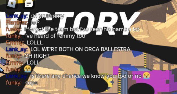 _Lankay's tweet image. me and femmy got recognized on roblox splatoon the other night im crying 😭