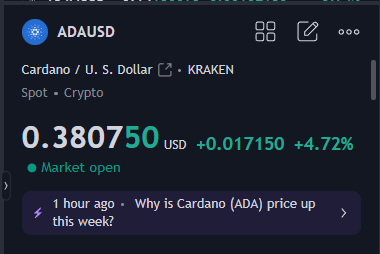$ADA hits $0.38 !
Is this the road to $1 ?