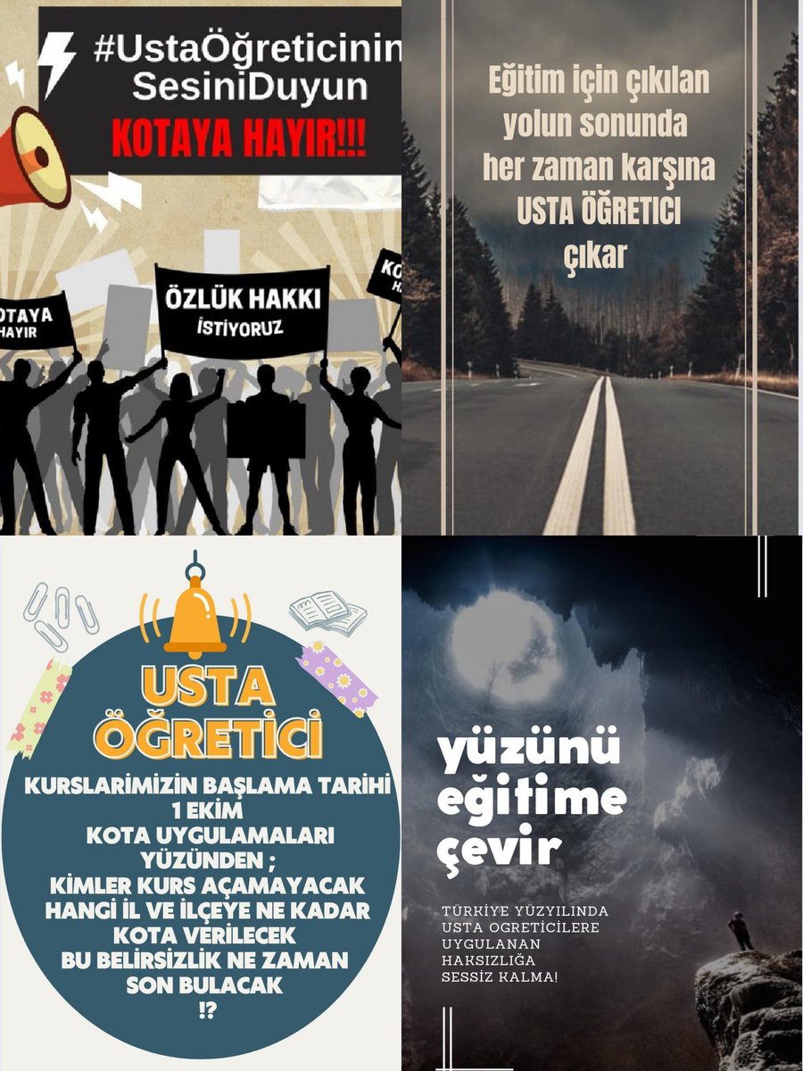 Usta Öğreticileri Mağdur Etmeyelim
Halk eğitimlere Kota Getirmeyelim
Usta Öğreticilerin Özlük Hakları Verilsin
<a href="/RTErdogan/">Recep Tayyip Erdoğan</a>
<a href="/Yusuf__Tekin/">Yusuf Tekin</a>
<a href="/Thonunsesi/">THO'NUN SESİ</a>
<a href="/mebhbogm/">MEB Hayat Boyu Öğrenme Genel Müdürlüğü</a>
#Ustaöğreticilermağdur