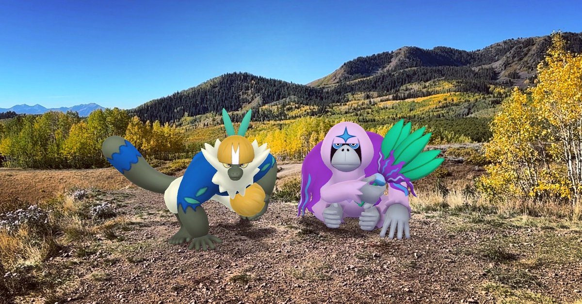 GoProCraig's tweet photo. Shiny Passimian & Oranguru in the Wasatch Mountain’s fall Aspens ✨🌲✨
#GOsnapshot #RediscoverGO #PokemonGO #ARoftheday #NianticAR #PokemonGOAR #GoHubAR #Pokemon #GOsnapshotCelebration #passimian #oranguru #shiny #wasatch #bonanza #hebervalley #utah https://t.co/nDoA9sXCqW