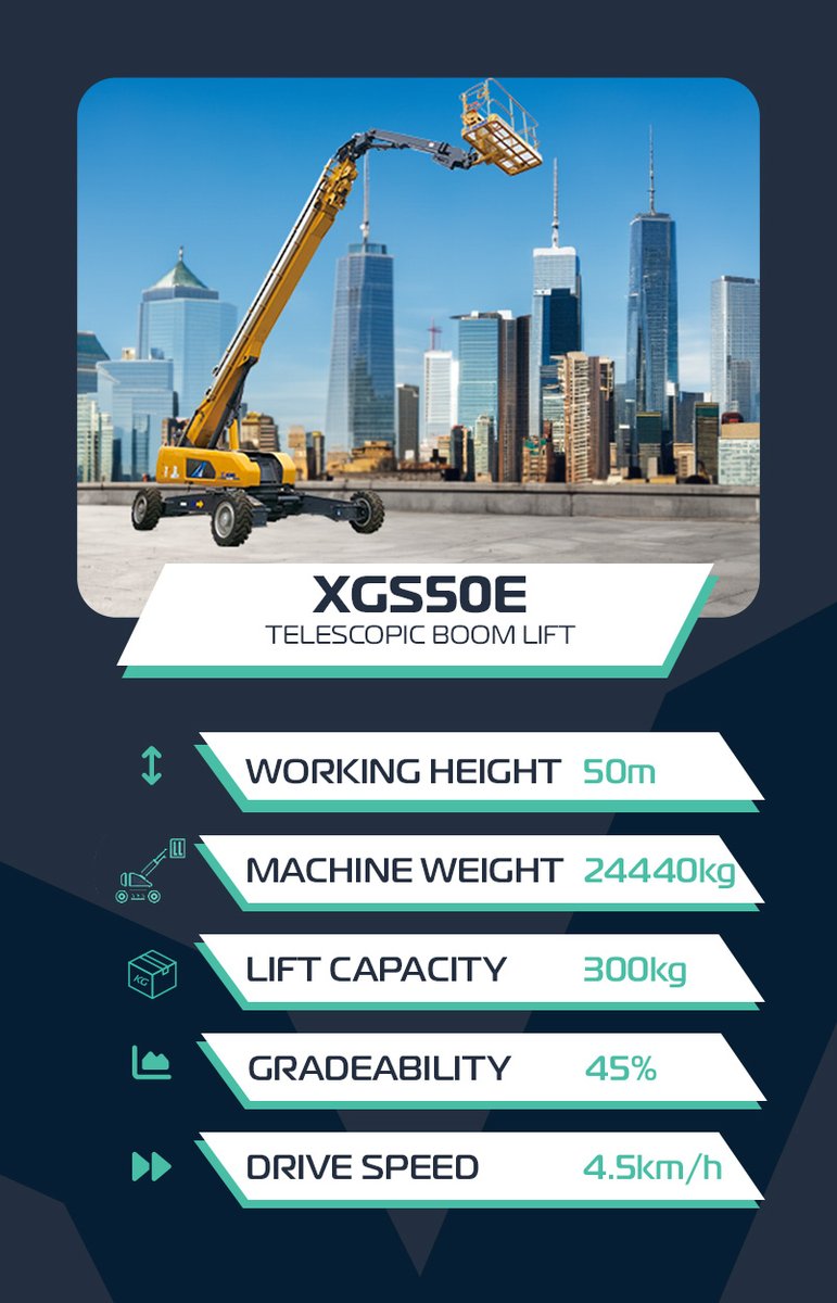 💥XGS50E Telescopic Boom Lift💥

🟢Working Height 50m
🟢Machine Weight 24440kg
🟢Lift Capacity 300kg
🟢Gradeability 45%
🟢Drive Speed 4.5km/h

Contact our team for more Information 📞 01772 984799

#PoweredAccess #TelescopicBoomLift #PlantHire