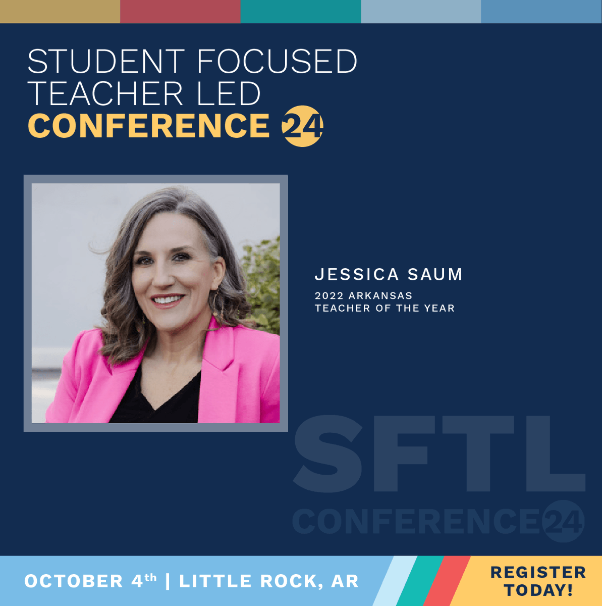 1ReformAlliance's tweet photo. Time is running out! Only days left for #educators to register for #SFTL2024! Join us to hear 2022 #ATOY @JessicaSaum @cabotsd talk about military family engagement, along with other amazing presenters! 
REGISTER TODAY: https://t.co/cAA6xAKNt5
#MilFam #ARED #ArkansasTeachers https://t.co/um6KqdVeKr