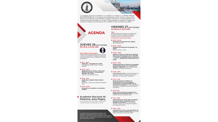 Ezequiel Ridruejo MD PhD (@ezerid) on Twitter photo 📌Oportunidades de mejora en la región para alcanzar las metas de eliminación de las hepatitis virales de la OMS para 2030
📆8:45 a 12:30; 27 de septiembre
🏛️Aula Magna, Academia Nacional de Medicina (Pacheco de Melo 3081, Ciudad Autónoma de Buenos Aires <a href="/SAHEpatologia/">Sociedad Argentina de Hepatologia</a> <a href="/alehlatam/">ALEH</a> 📌Oportunidades de mejora en la región para alcanzar las metas de eliminación de las hepatitis virales de la OMS para 2030
📆8:45 a 12:30; 27 de septiembre
🏛️Aula Magna, Academia Nacional de Medicina (Pacheco de Melo 3081, Ciudad Autónoma de Buenos Aires <a href="/SAHEpatologia/">Sociedad Argentina de Hepatologia</a> <a href="/alehlatam/">ALEH</a>