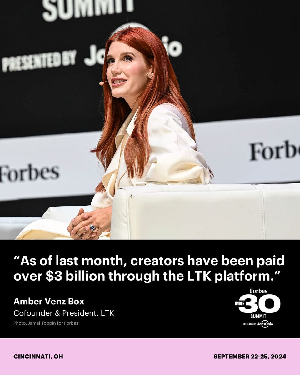 Forbes (@forbes) on Twitter photo .<a href="/AmberVenzBox/">Amber Venz Box</a>, <a href="/shopLTK/">LTK Brand Central</a> cofounder and president, spoke to <a href="/wallstmaneet/">Maneet Ahuja</a> about the creator economy at the #Under30Summit in Cincinnati. trib.al/Tifl1D3 .<a href="/AmberVenzBox/">Amber Venz Box</a>, <a href="/shopLTK/">LTK Brand Central</a> cofounder and president, spoke to <a href="/wallstmaneet/">Maneet Ahuja</a> about the creator economy at the #Under30Summit in Cincinnati. trib.al/Tifl1D3