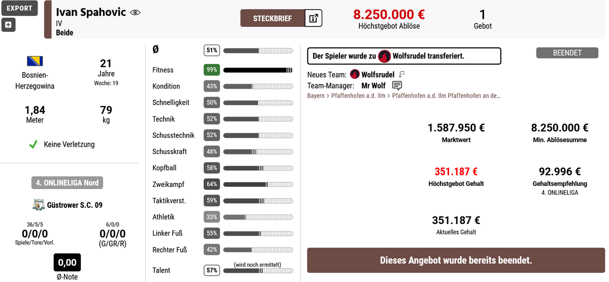CGustrower's tweet photo. +++ Verkauf #2 +++  

Auch Ivan Spahovic wechselt für 8,25 Mio Euro in die 2. Liga zum Wolfsrudel. "Wir wünschen Ivan viel Spaß und Erfolg beim Wolfsrudel", wird Vorstandsvorsitzender Blocky zitiert. 🤑😍 https://t.co/LTTYlg6efC