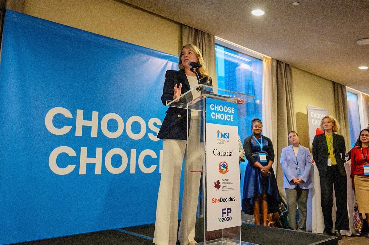 melaniejoly's tweet photo. All women &amp; girls deserve the choice over their bodies &amp; futures.

But this isn't everyone's reality.

Earlier at the @UN, I announced $112.5M for life-saving sexual and reproductive health services for #women and girls around the world. https://t.co/9NpKP6oBBw