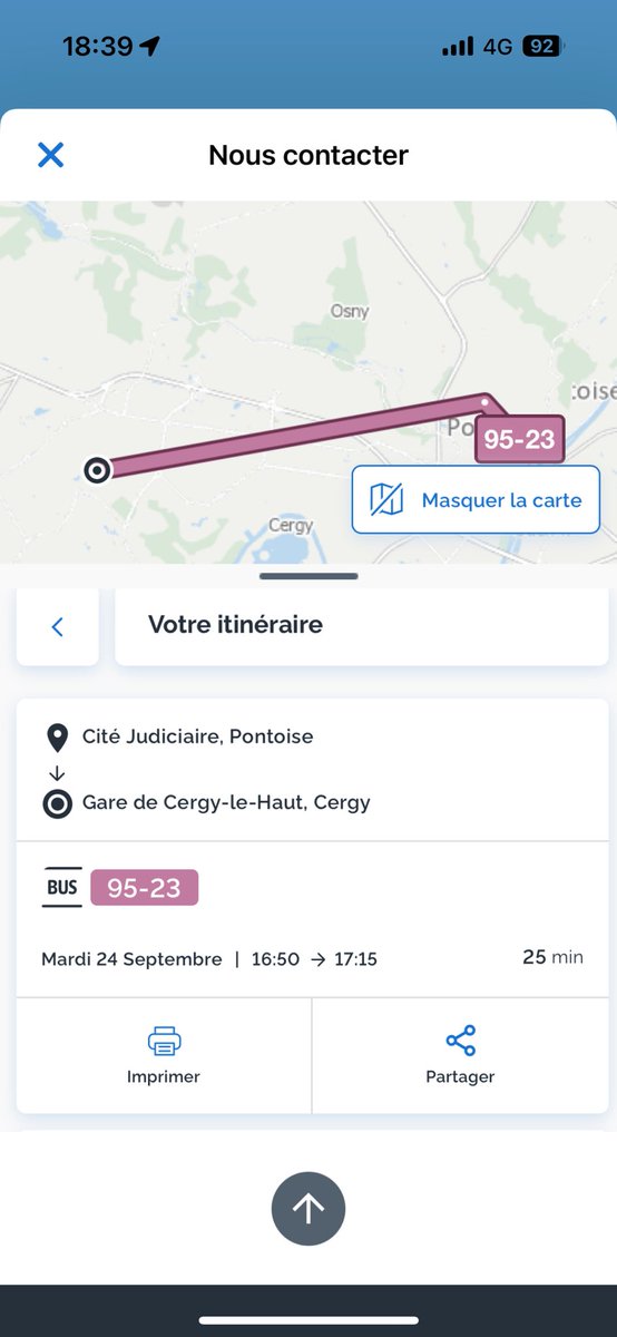 cazacjy's tweet photo. @IDFmobilites Ma fille (13 ans), qui prend le bus 95-23 (16h50) station Cité Judiciaire (Pontoise), a été menacée ce jour par le chauffeur, qui ne voulait pas qu'elle descende à Cergy le Haut, la faisant pleurer. Si restriction, il aurait pu simplement lui expliquer sans crier. https://t.co/917MkQ9zme