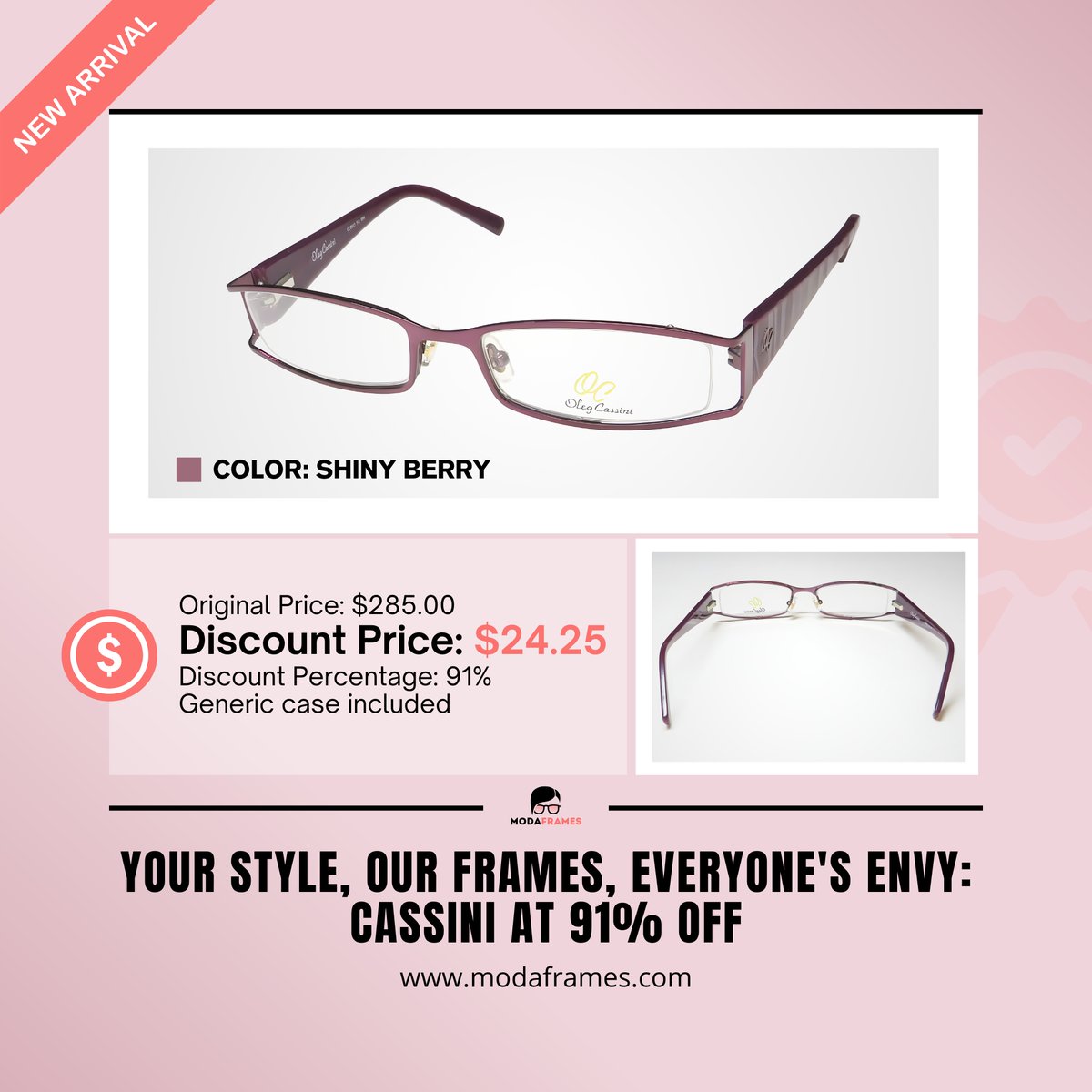 ModaFrames's tweet image. 🔥 DESIGNER EYEWEAR ALERT! 🔥
Oleg Cassini Oco 323 glasses are now 91% OFF at ModaFrames! 👓✨
Was: $285 ➡️ Now: ONLY $24.25!

Luxury for less? Yes, please! 🙌
#DesignerDeals #EyewearSale #ModaFrames
🔗 modaframes.com/products/oleg-…
