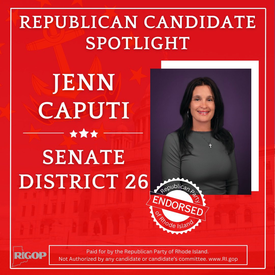 RhodeIslandGOP's tweet image. REPUBLICAN CANDIDATE SPOTLIGHT: Jenn Caputi Republican candidate for Senatorial District 26, Western Cranston. #leadright