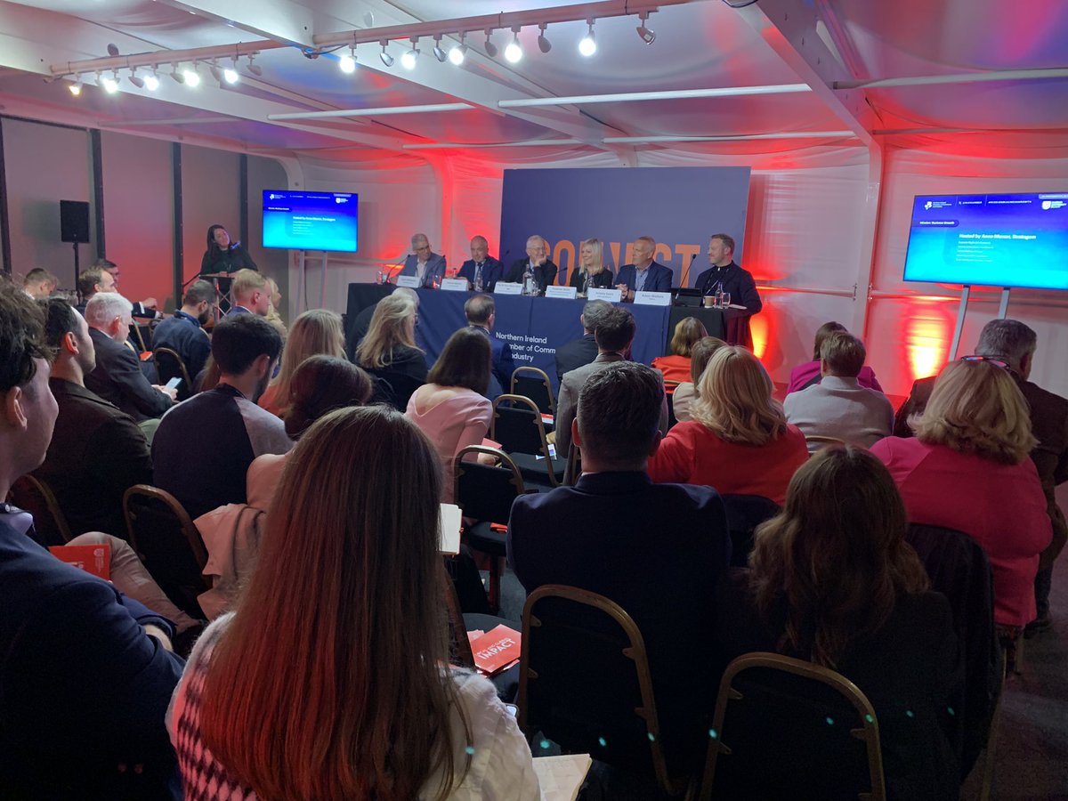 Standing room only at the <a href="/StratagemNI/">StratagemNI</a> fringe on #missionbusinessgrowth with <a href="/NIChamber/">NI Chamber</a> and SoS Northern Ireland Hilary Benn discussing the advantages of dual market access - host <a href="/annamcalister31/">Anna Mercer</a> doing a grand job in the <a href="/Connect_Comms/">Connect</a> arena at #LabourConference24